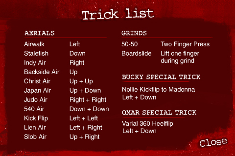 true skate trick list