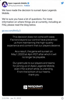 Respawn to Sunset Apex Legends Mobile Without Refunds